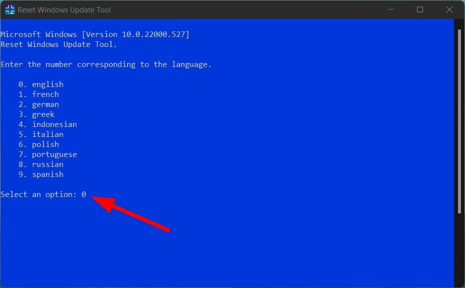 select language reset tool