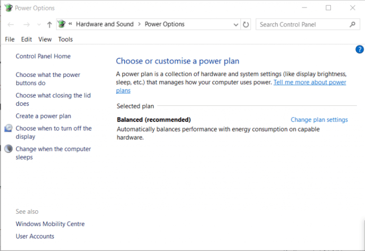 The Power Options applet Fix 0x00000016, 0x00000017