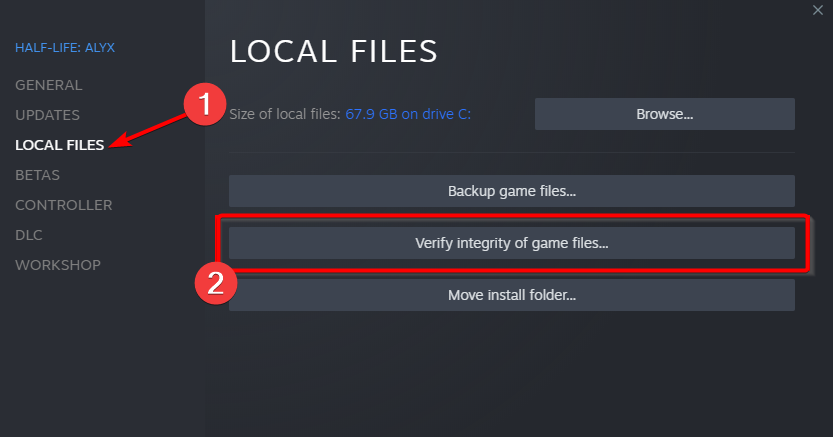 Integrity -local steam game launches then closes