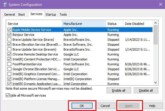 aplicar configurações