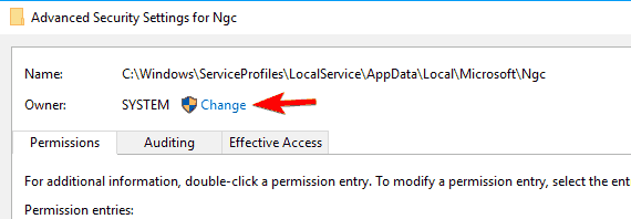 change advanced security settings for ngc