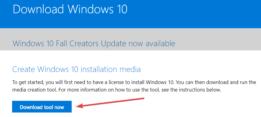 descargar herramienta de creación de medios windows 10