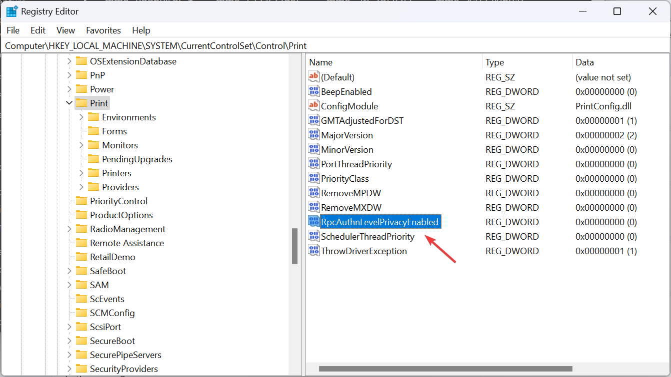 RpcAuthnLevelPrivacyEnabled для исправления ошибки учетных данных в Windows 11