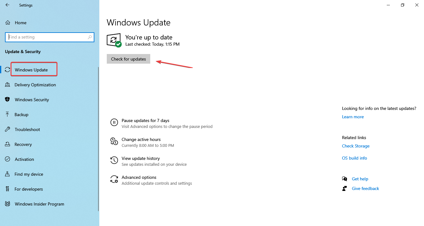 vérifier les mises à jour pour réparer usb c ne fonctionne pas windows 10