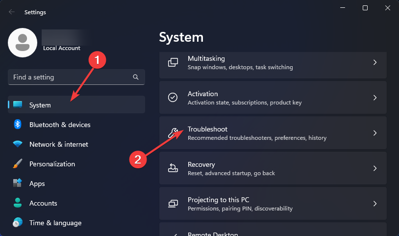 Open system troubleshooter