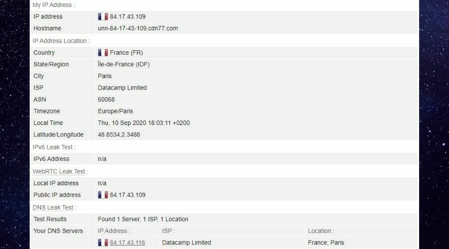 teste BrowserLeaks Avast VPN 