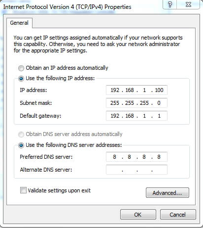 Internetprotokoll Version 4 (TCP/IPv4)