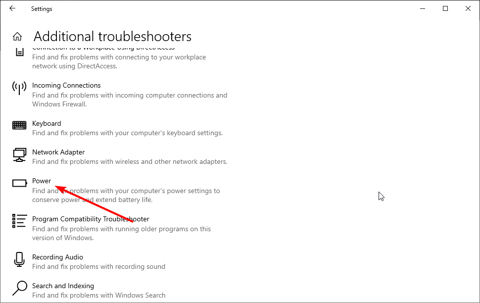 power option windows 10 not restarting