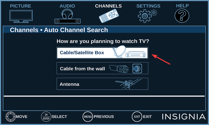 媒体を選択 - insignia tv channel scan problems