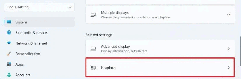 graphics display settings