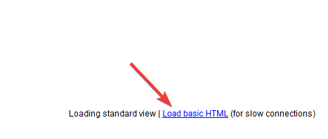 carica HTML di base impossibile connettersi a Gmail