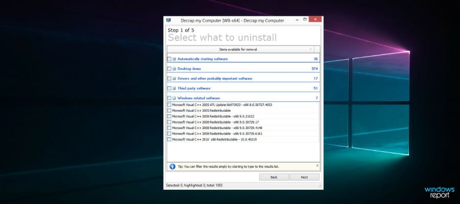 Decrap My Computer App