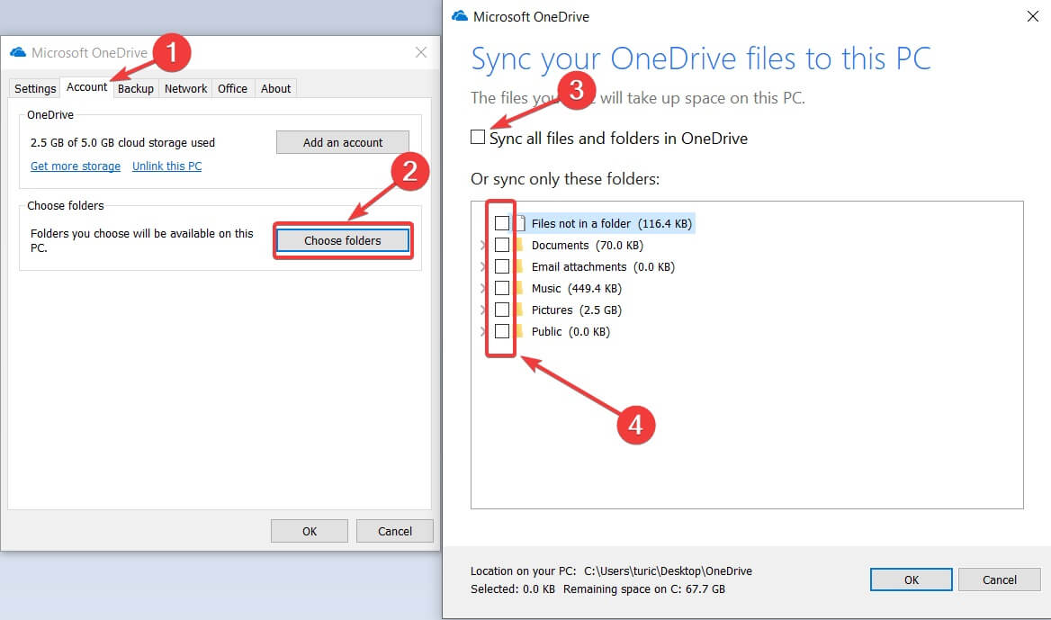 impedir que o onedrive sincronize no windows 10