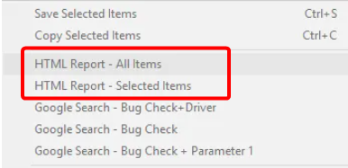 html report