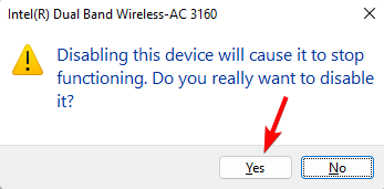 confirm to disable