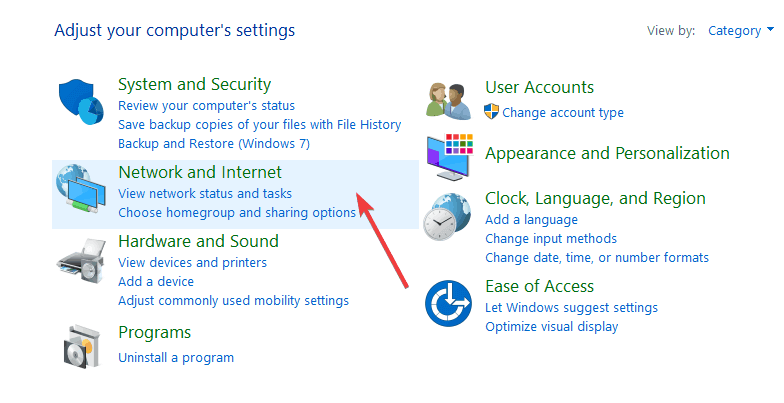 configurações de rede e internet windows 10