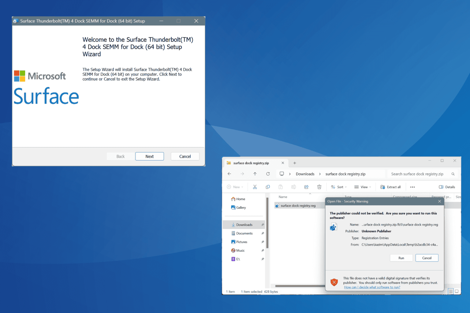 マイクロソフトサーフェスサンダーボルト4ドックが動作しない