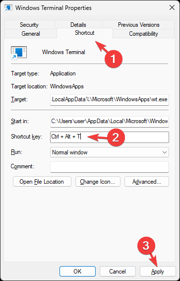 Add shortcut