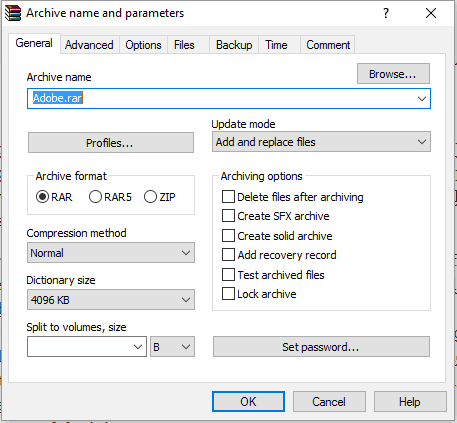 winrar пароль zip файл