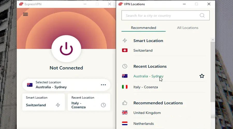 connectez-vous au serveur vpn à faible ping sur expressvpn