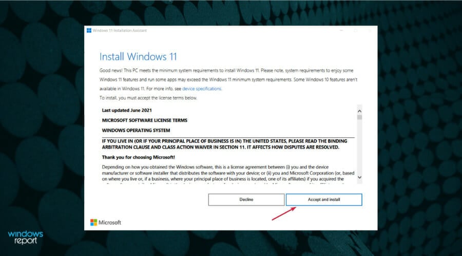 Aceptar e instalar