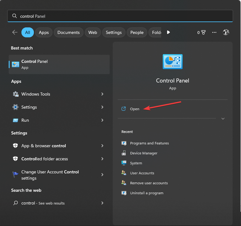 Control Panel start menu Main.exe 