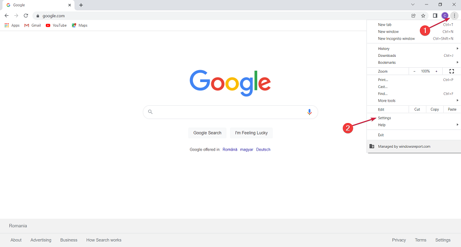 chrome settings
