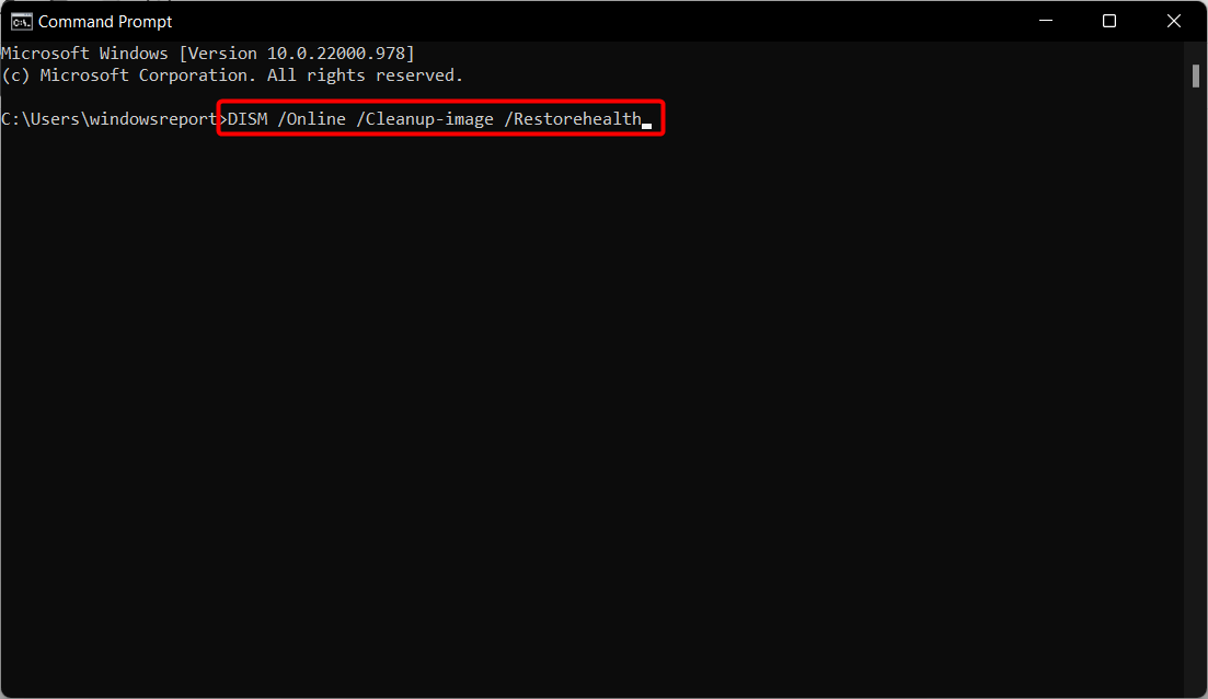 DISM-RESTORE faulting application path