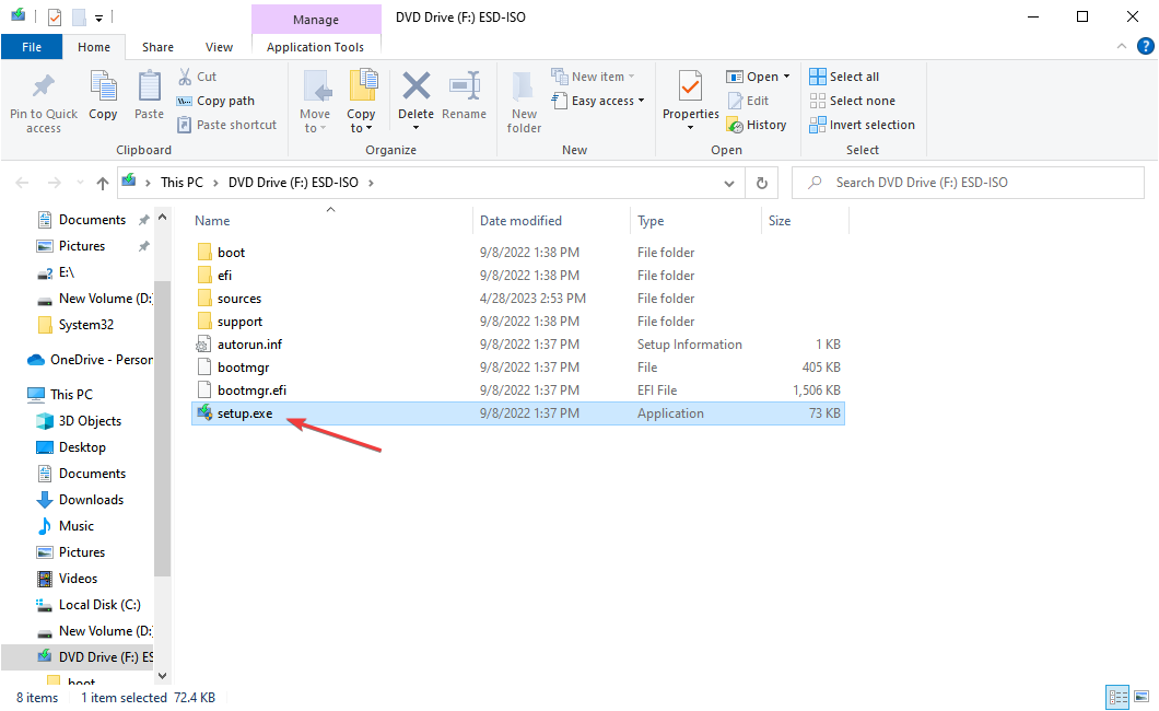 setup.exe to install Windows on New SSD Without USB