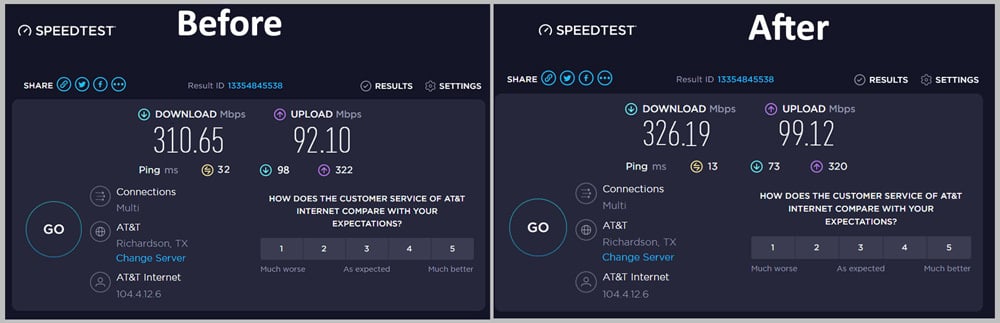 ping réduit sur ethernet après utilisation du vpn