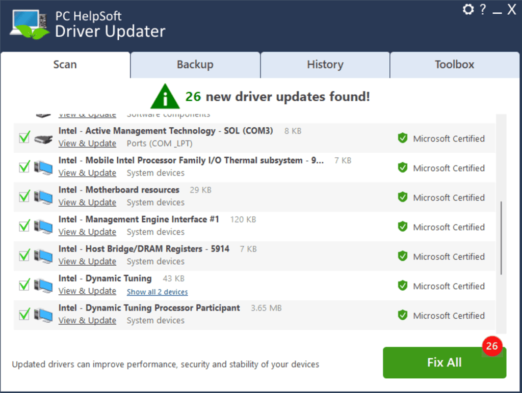 corrigindo todas as atualizações de drivers no atualizador de drivers pc helpsoft