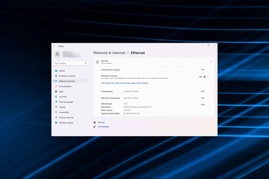Windows 11에서 이더넷이 작동하지 않음