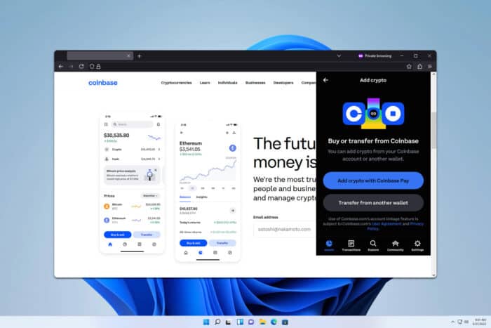 extensão da carteira coinbase firefox