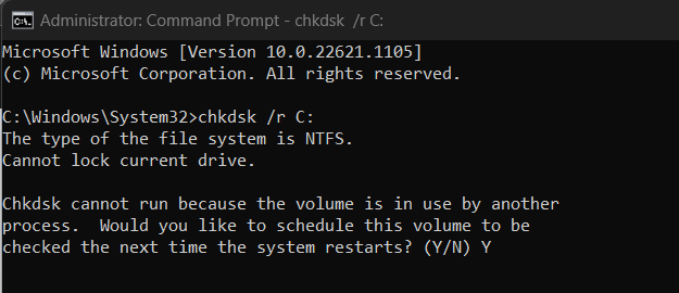 cmd_CHKDSK - hdd failure symptoms