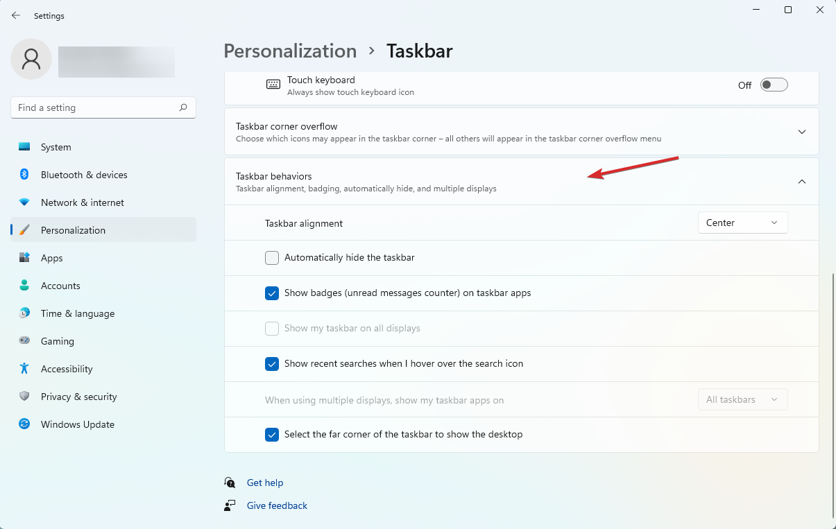 taskbar behaviour
