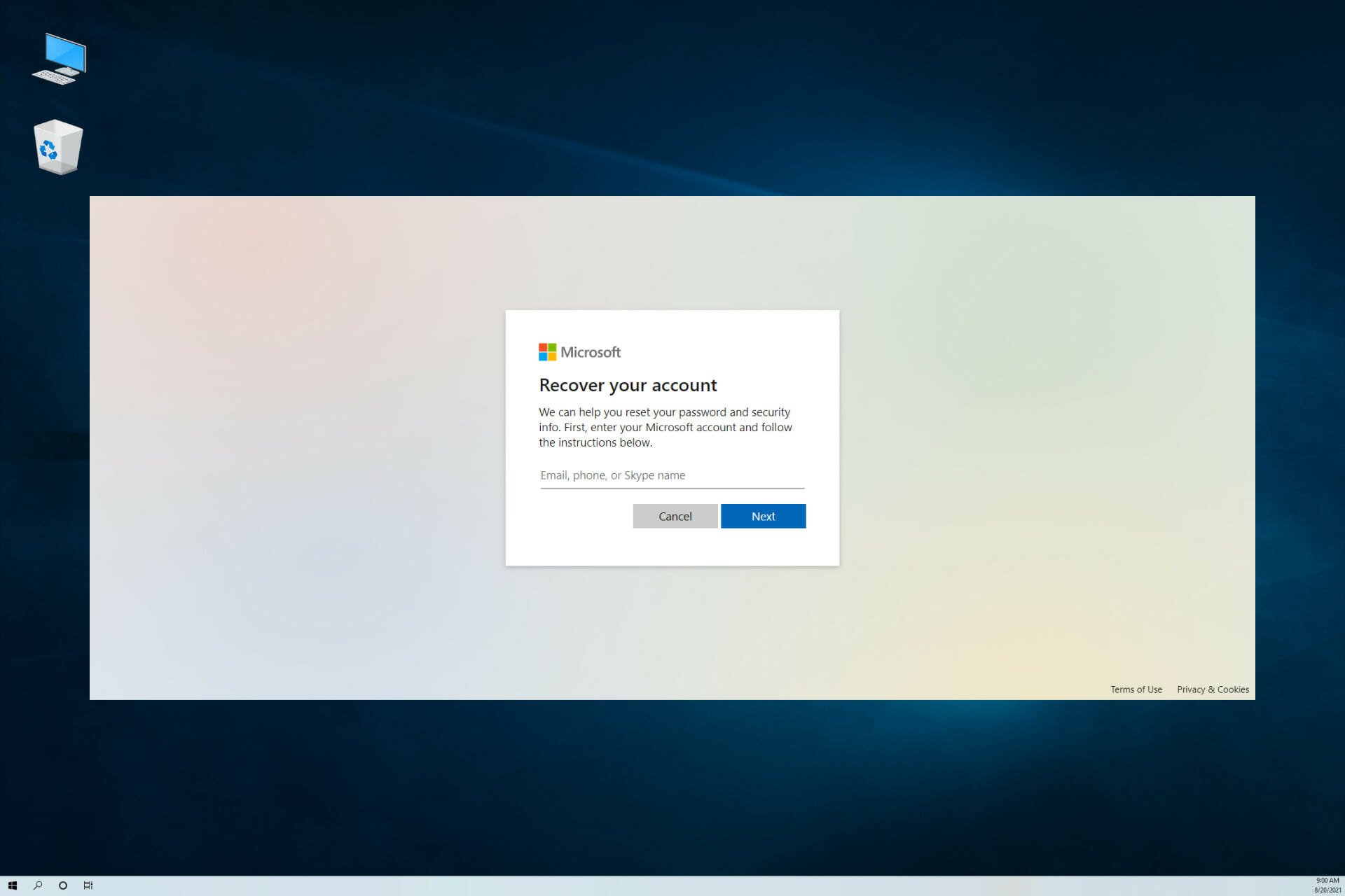 Como mudar a senha da criança na família Microsoft