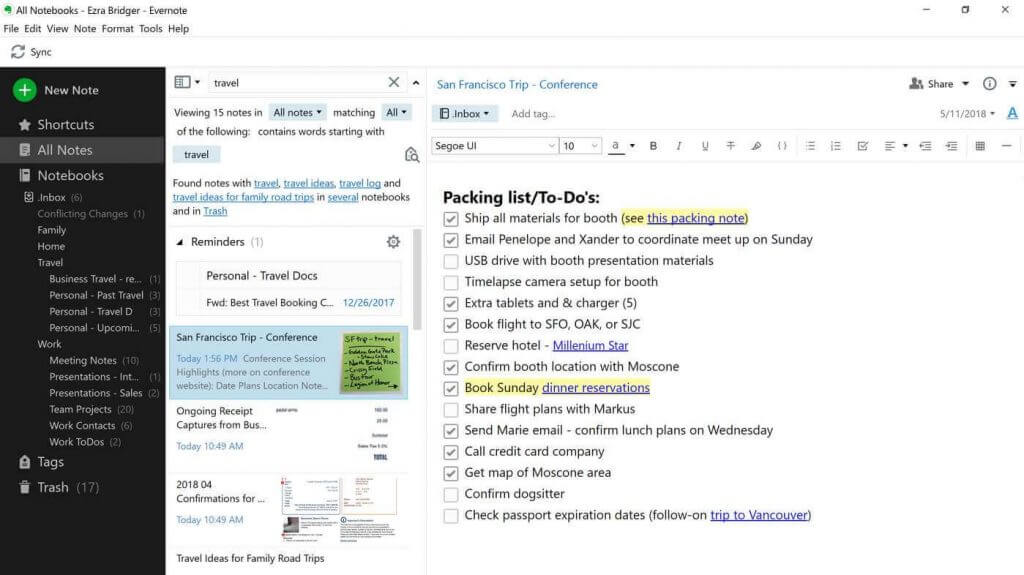 Aplicación Evernote