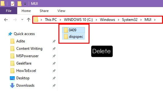 delete MUI temp