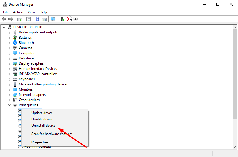 uninstall device