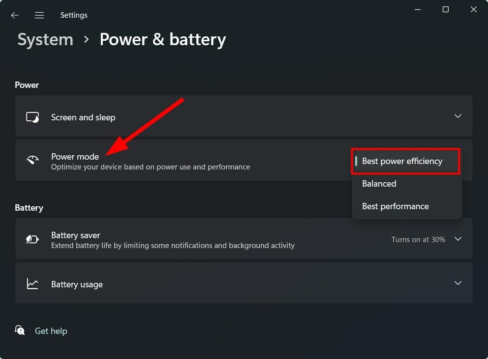best power efficiency windows 11 5